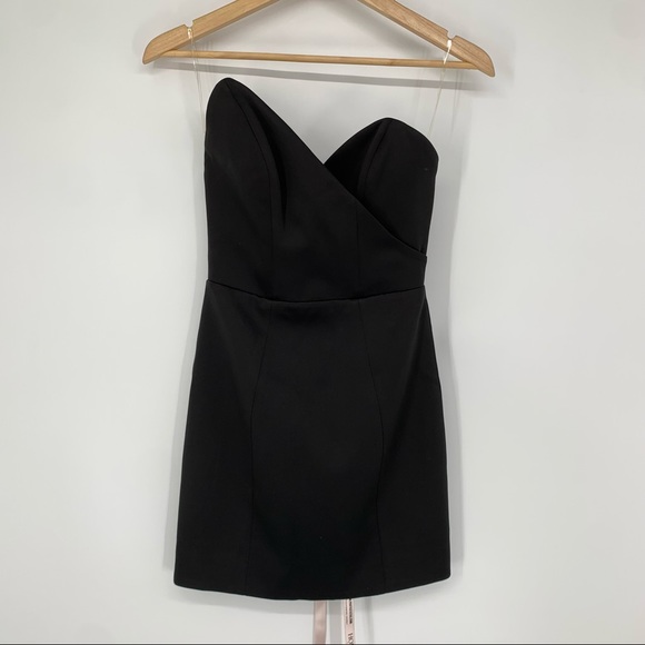 House of CB Chouchou Stretch Satin Asymmetric Mini Dress Sweetheart Strapless XS - Picture 6 of 12